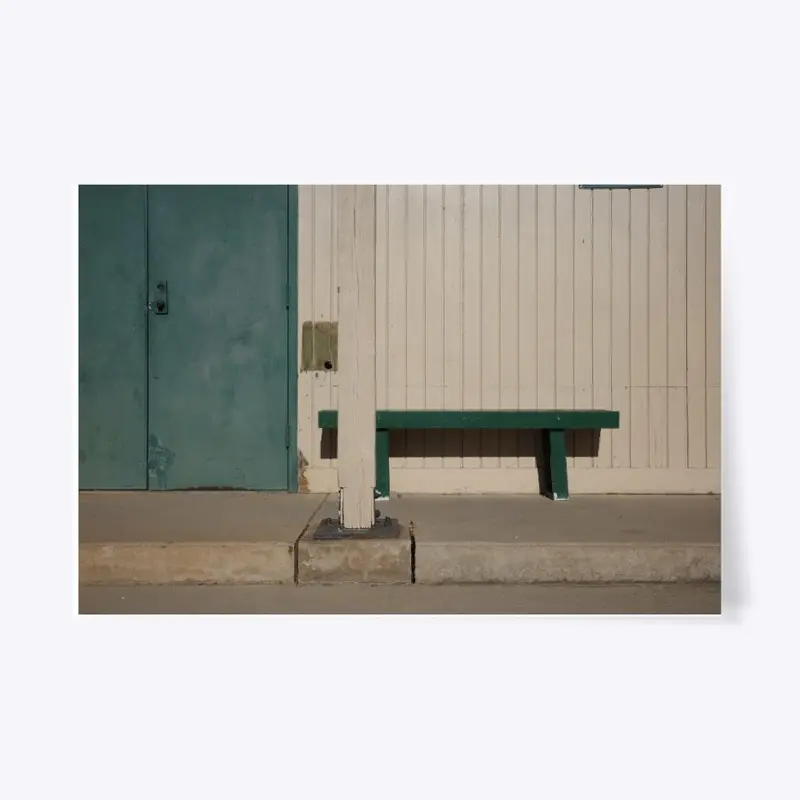 Green Bench and Door